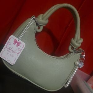 Sage Green Knotted Handle Shoulder Bag